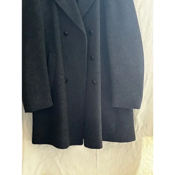 VTG Stratojac Charcoal Grey Wool Blend Double Breasted Overcoat USA Mens sz 42 - Picture 14 of 16